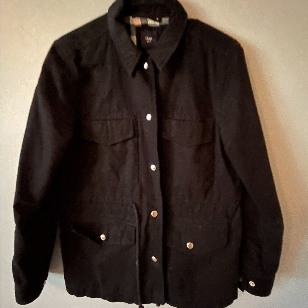 ✅ GAP Classic Black Jacket twill Utility, Size Medium - Picture 4 of 9